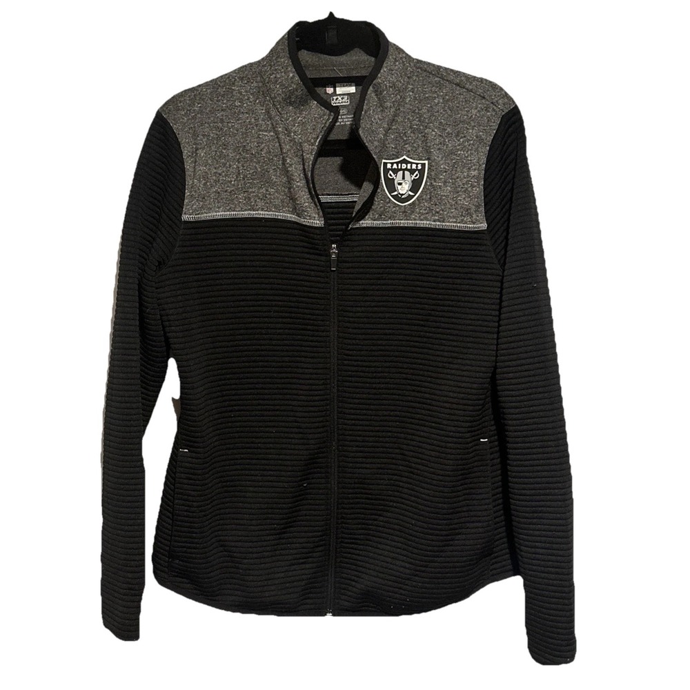 NFL Raiders Fan Womens/Unisex Black/Gray  Fitted Jacket Size Large‎
